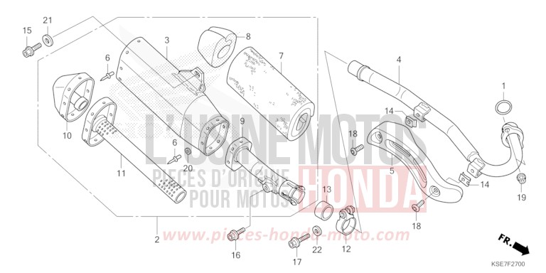 SILENCIEUX D'ECHAPPEMENT de CRF150R "Grandes Roues" EXTREME RED (R292) 2022